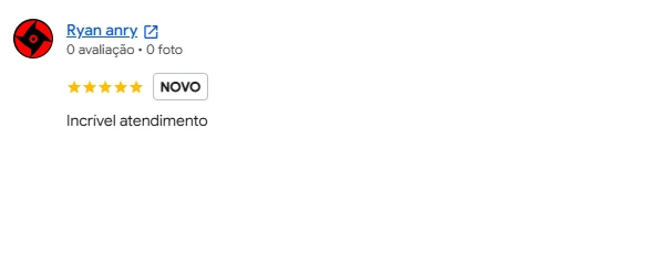 Avaliação de Ryan anry no Google, 5 estrelas: "Incrível atendimento"